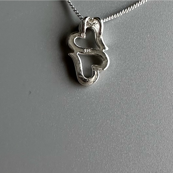 Sterling Silver Double Heart Necklace - Picture 8 of 12